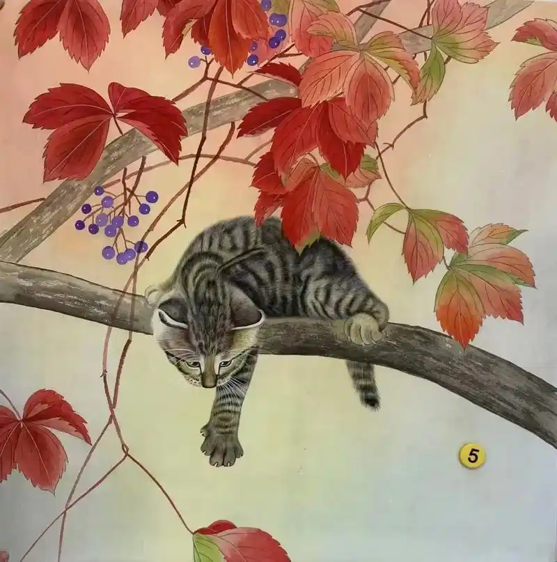 国画#工笔画#猫#绘画 - 抖音