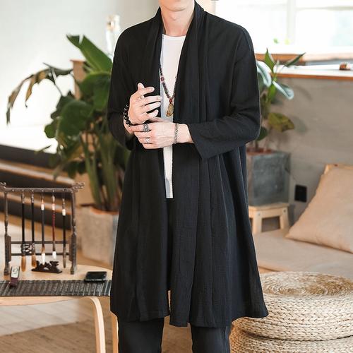 汉服长款披风青年唐装披风复古风衣斗篷男长袍薄款禅意大衫中式
