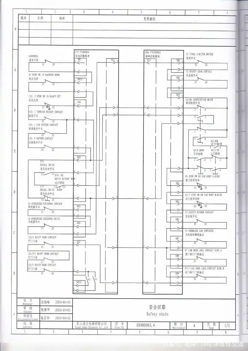 巨通通力gf21货梯电气原理图
