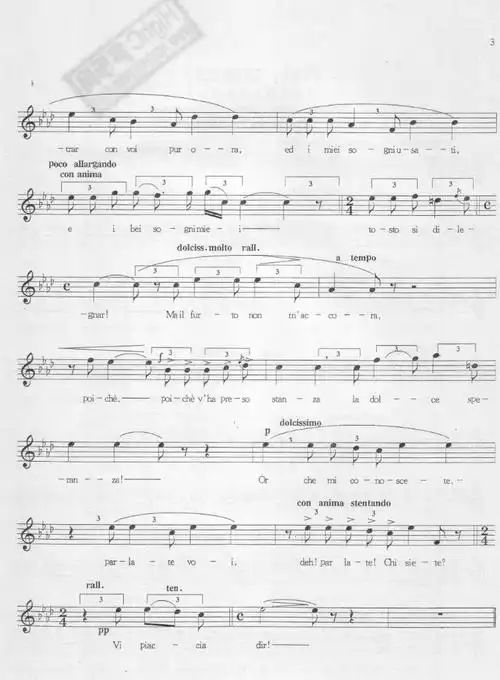 冰凉的小手 puccini 钢琴谱,歌谱 简谱,五线谱