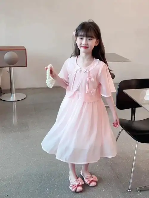 女童连衣裙夏装2024新款洋气儿童公主裙女孩夏季长裙大童夏款裙子