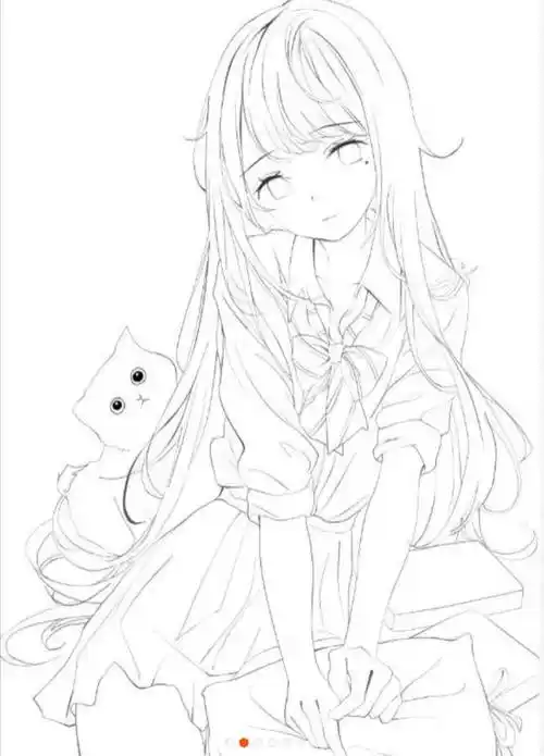 绘画技能分享|线稿分享第125期——《动漫人物》线稿上色图集_主题