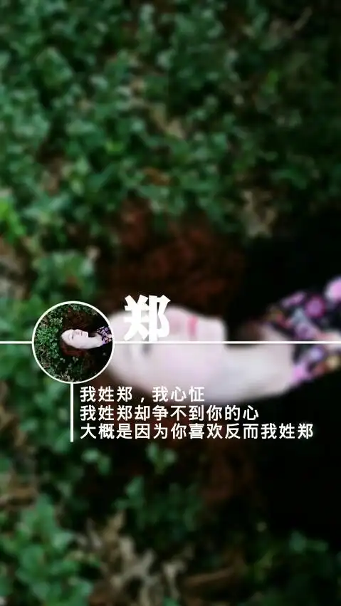 我姓郑我心怔姓氏壁纸文字壁纸锁