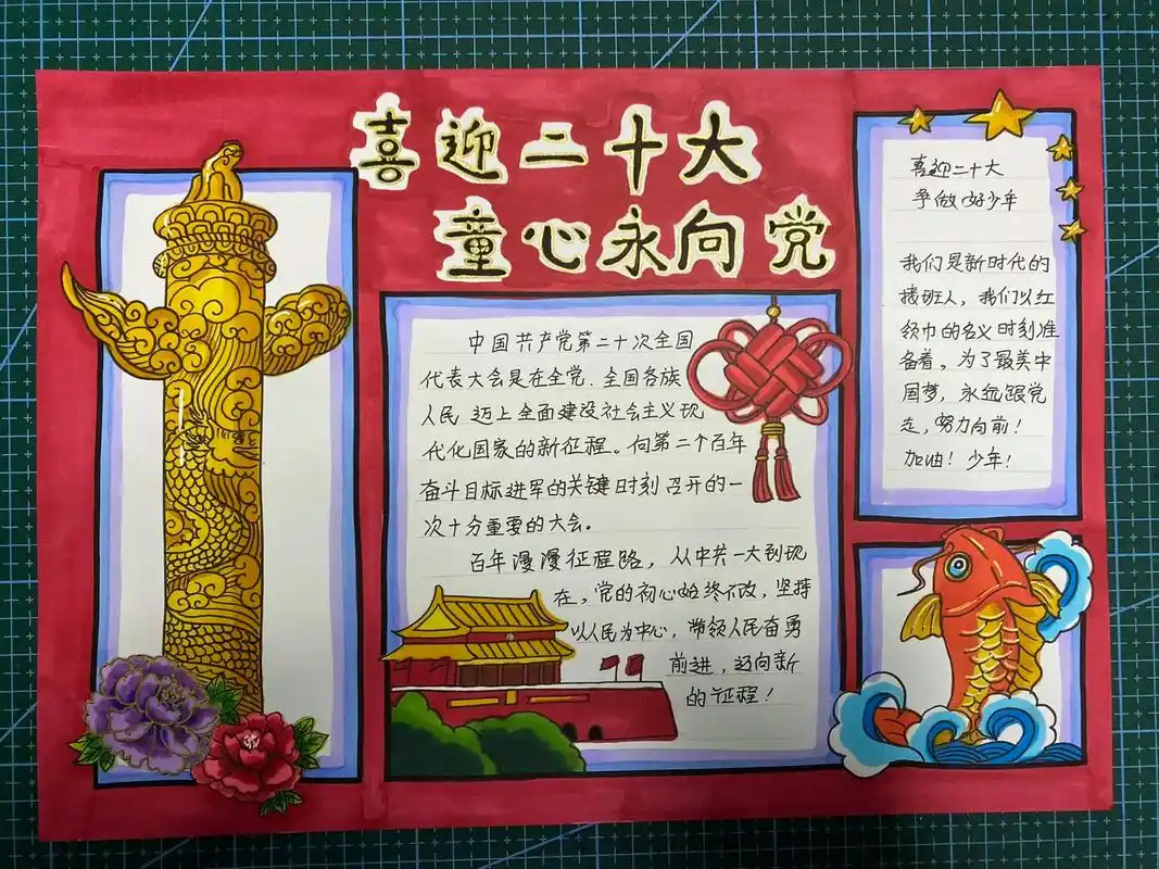 喜迎二十大 童心永向党手抄报#童心向党手抄报 #童心向党迎百 - 抖音