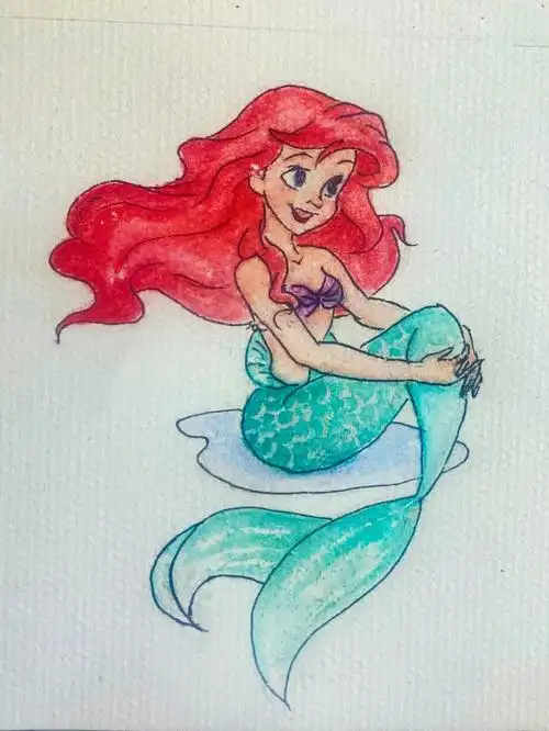 因为自己是潜水爱好者那今天就来试试小美人鱼爱丽儿啦线稿临摹@iris