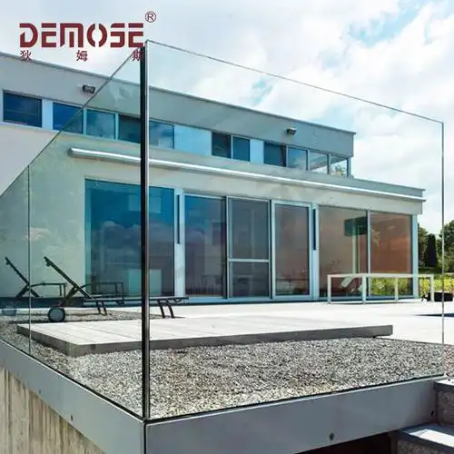 铝合金u槽侧装栏杆铝合金玻璃栏杆家用玻璃栏杆装修