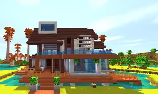 迷你世界:搭建一栋水面别墅,还能根据玩家的想法变换风格!