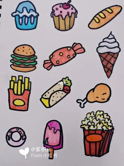 儿童画食物简笔画欣赏