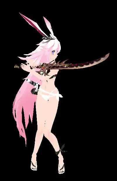 八重樱黑白泳衣魔兽模型下载