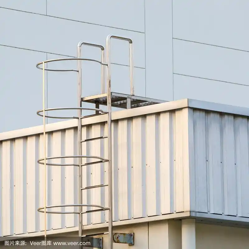 屋顶上的工厂梯子