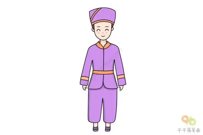 男孩壮族男性服饰简笔画壮族男生服饰简笔画苗族服饰简笔画儿童壮族