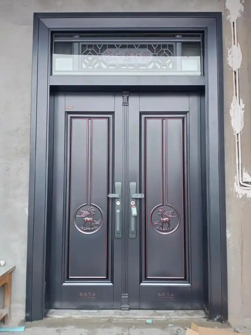 农村自建别墅 入户大门;客厅防盗门安装完成效果.尺寸1.7 - 抖音