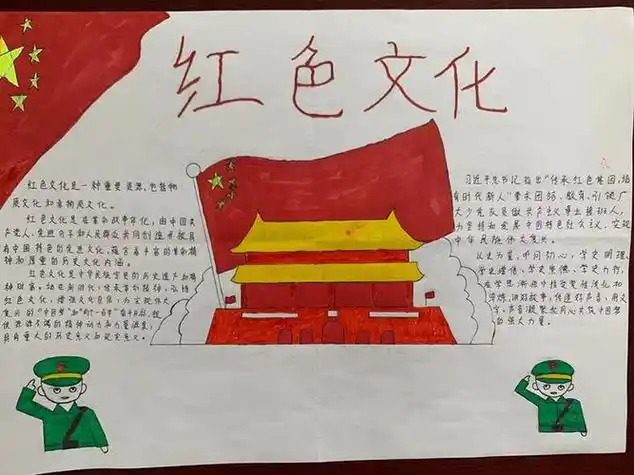 学国史党史传承红色基因手抄报 党史国史手抄报