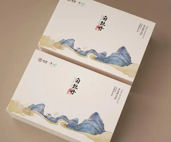 传统古风简约山水风茶叶礼盒包装