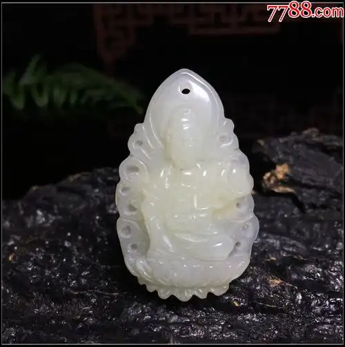 和田玉普贤菩萨吊坠