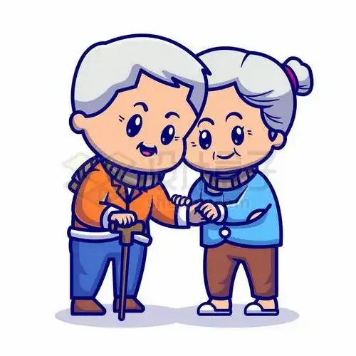 相互搀扶的卡通老头老太太老年生活3308536矢量图片免抠素材