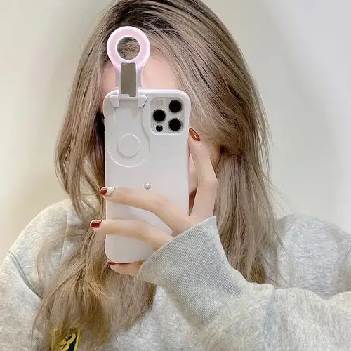 自拍补光灯适用苹果12promax手机壳13pro网红iphone11防摔创意女