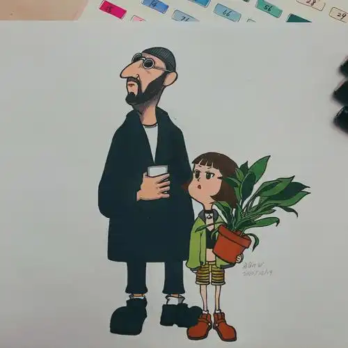 马克笔手绘里昂和玛蒂达