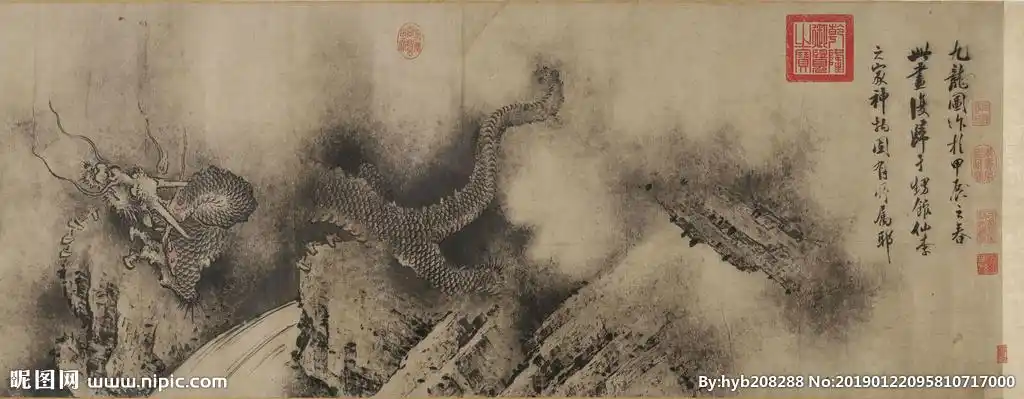 九龙图设计图__绘画书法_文化艺术_设计图库_昵图网nipic.com