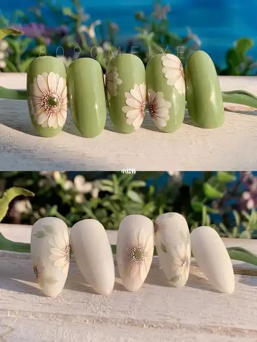 太阳花美甲彩绘