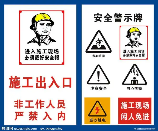 工地安全警示牌图片