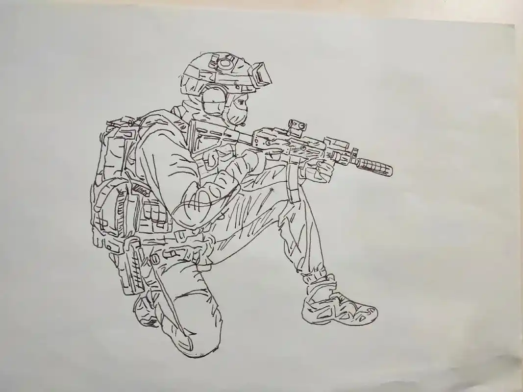 画渣日常 #特种兵手绘#钢笔画  - 抖音
