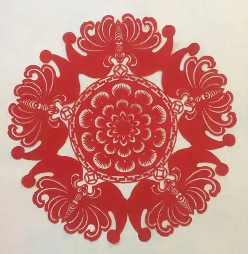 民间艺术乔绍升剪纸团花作品