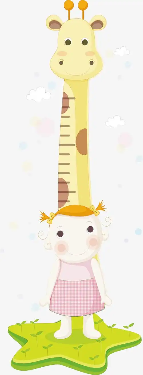 矢量卡通宝宝长高了