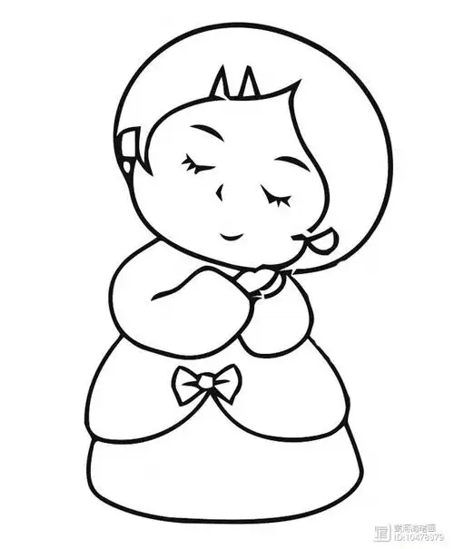 【简笔画】拇指姑娘的简笔画 分步画法