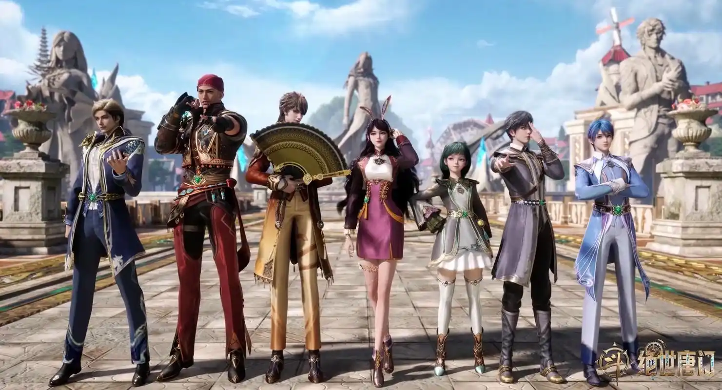 斗罗大陆第二代史莱克七怪合影,其中有唐三小舞的女儿.