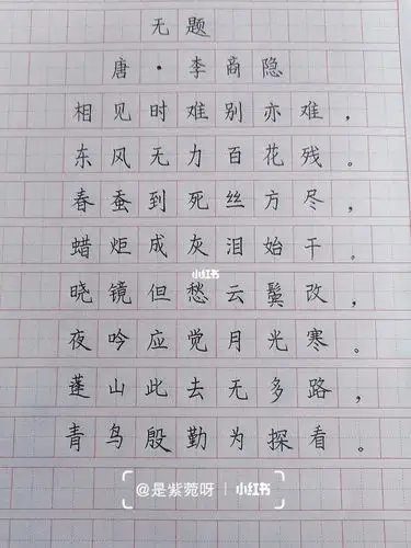 硬笔书法作品无题