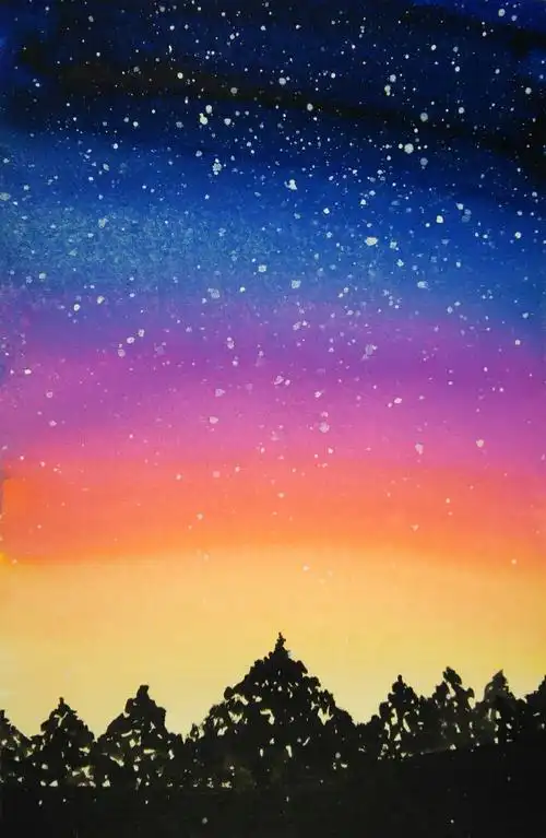 三个月自学炫彩天空风景画请你来给画取名