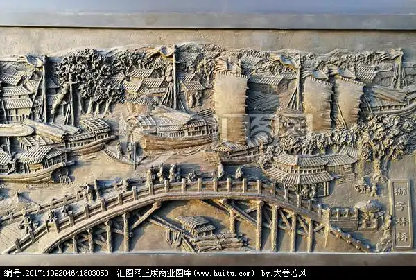 狮子林桥大运河风光浮雕