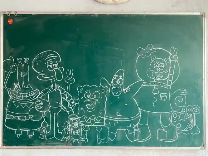 粉笔黑板卡通简笔画