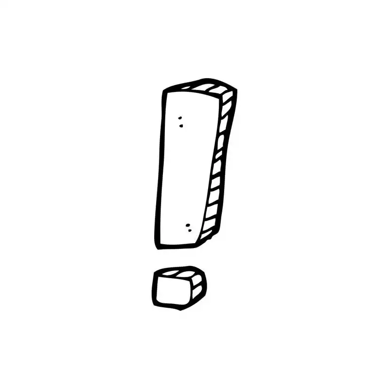 感叹号卡通,向量,在白色背景上的感叹号卡通