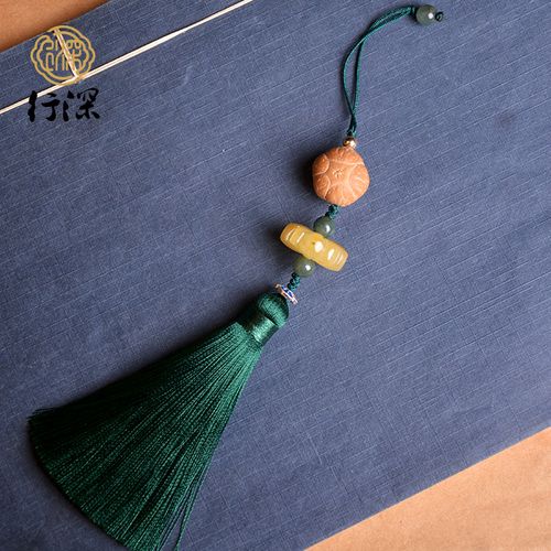 行深原矿琥珀蜜蜡雕刻钥匙扣车挂包挂小挂饰【一物一图】 五星上将