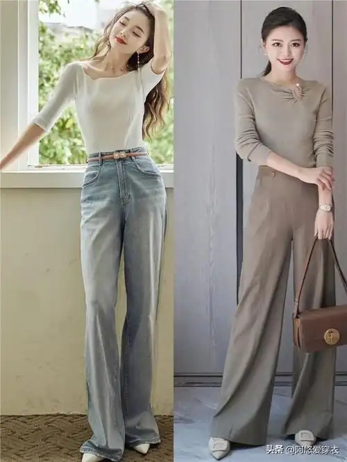 阔腿牛仔裤搭配什么样的衣服,阔腿牛仔裤配什么上衣(搭什么鞋子才够