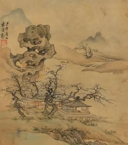 蓝瑛仿古山水册页别出机杼