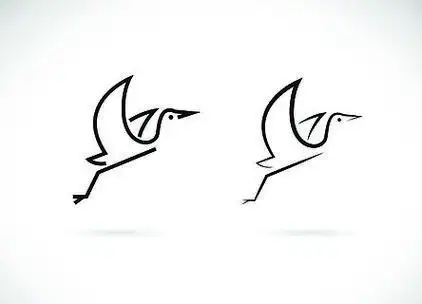 白色背景上的白鹭设计矢量.鸟类标志或图标.易于编辑的分层矢量图.