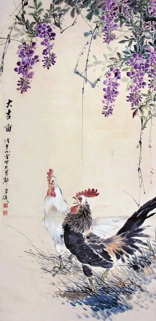 王雪涛画笔下的鸡,喜庆吉祥