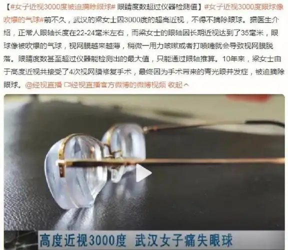 女子3000度近视被迫摘掉眼球75