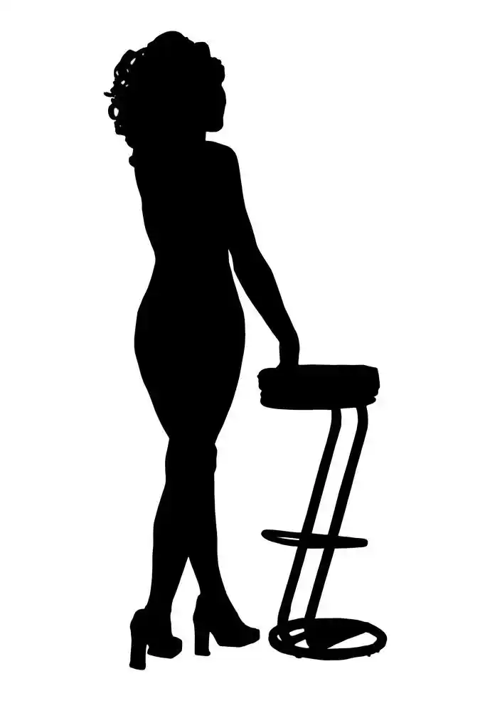 一个女孩,一个完美的身材,在白色背景上的剪影.