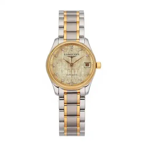 预售款瑞士浪琴longines名匠系列自动机械表女士手表钢带金色l2