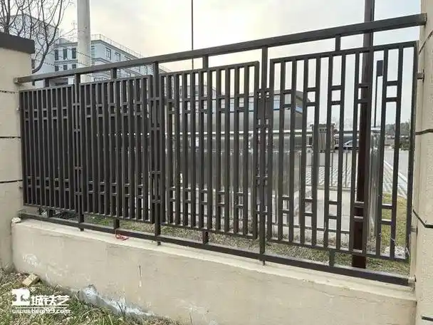 中式竹节花的铁艺围墙护栏tw2339-实景拍摄