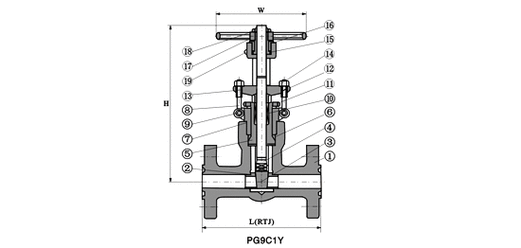 法兰端压力自紧式闸阀