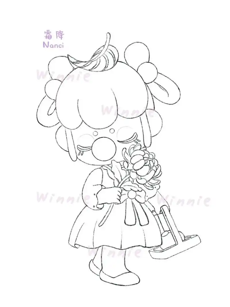 【手绘彩铅盲盒】nanci二十四节气霜降/附线稿 老规矩:完整绘画过程