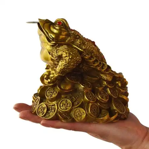 天祥缘 铜金蟾摆件家居装饰蟾蜍工艺品摆设公司开业礼品 小号三脚金蟾