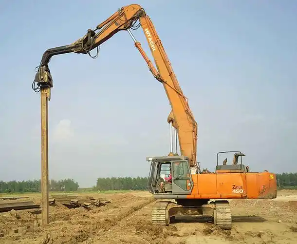 拉森钢板桩打桩机施工租赁