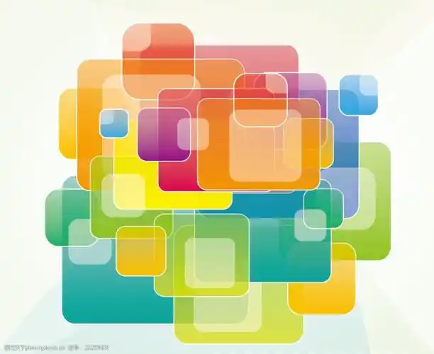缤纷圆角重叠五彩色块