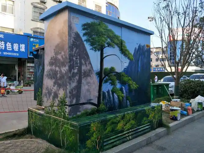 阜阳界首市富强路变电箱彩绘